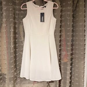 Zeagoo Classic White Mini Dress